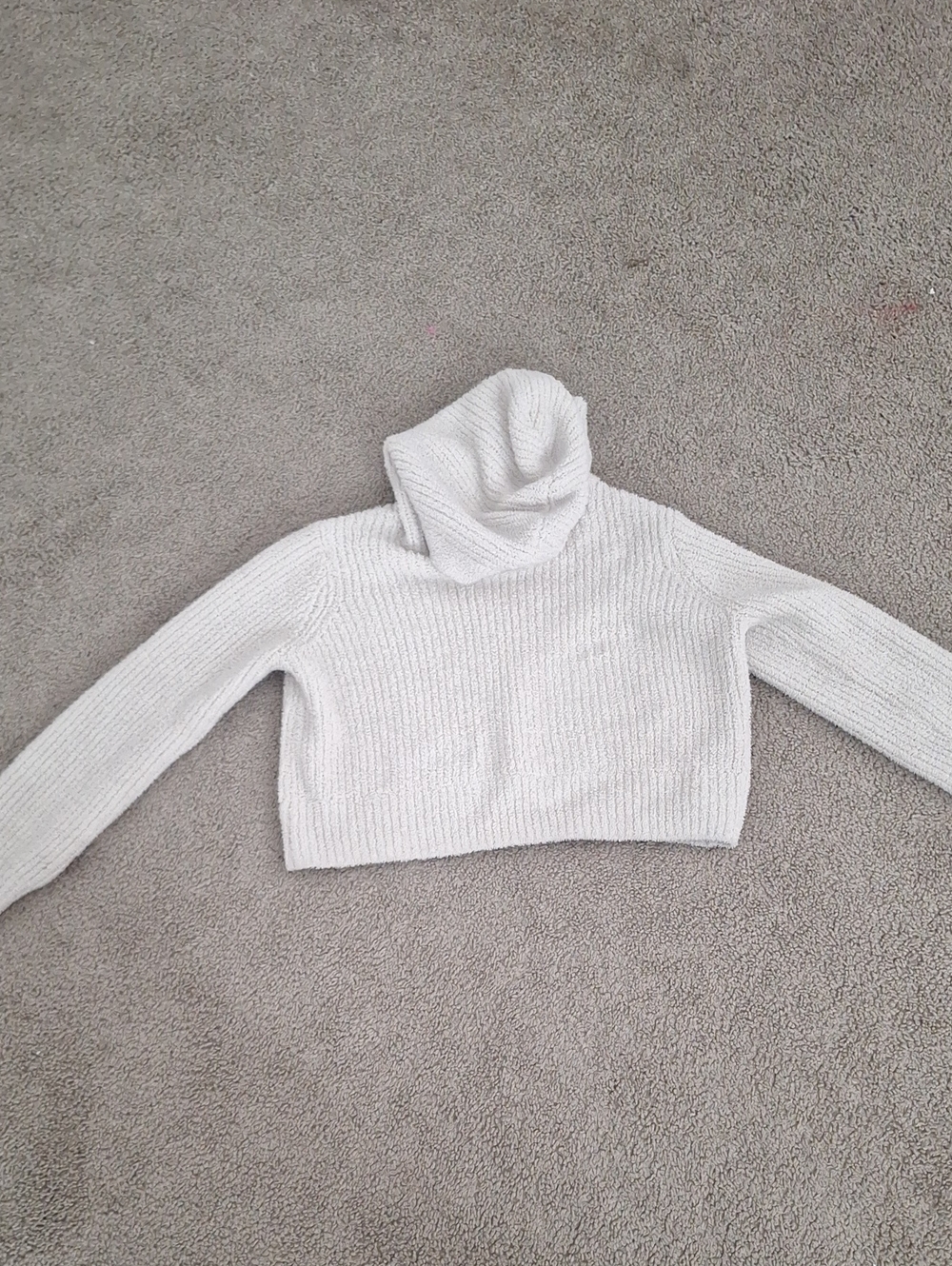 Cozy White Knit Hoodie Sweater